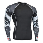 men's clothing compression men t-shirt + leggings rashgard kit long sleeves top for fitness man tracksuit thermal underwear base
