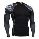 men's clothing compression men t-shirt + leggings rashgard kit long sleeves top for fitness man tracksuit thermal underwear base