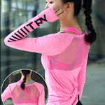 Women's Fitness Breathable Sportswear T-Shirt Yoga Tops Quick-drying Running Shirts Fitness Wear Sweatshirt Tops